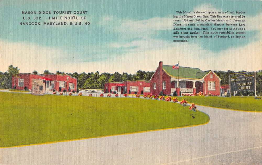 Hancock Maryland MasonDixon Tourist Court Antique Postcard J41326 eBay