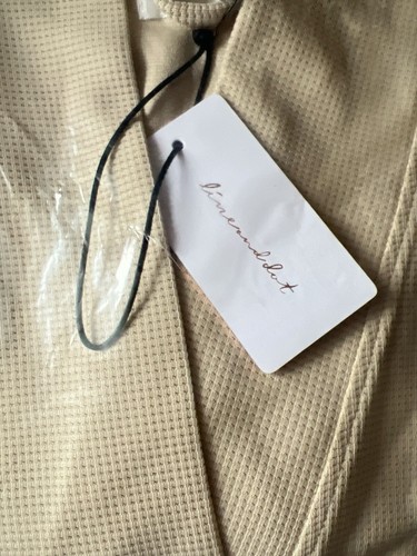 Line And Dot Unisex Waffle Knit Robe Khaki Beige Waist Tie L/XL New In Package - Picture 2 of 4