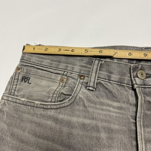 Double RL Ralph Lauren RRL Denim Jeans Selvedge Slim Fit Storm Grey 34 32 USA - Picture 12 of 17