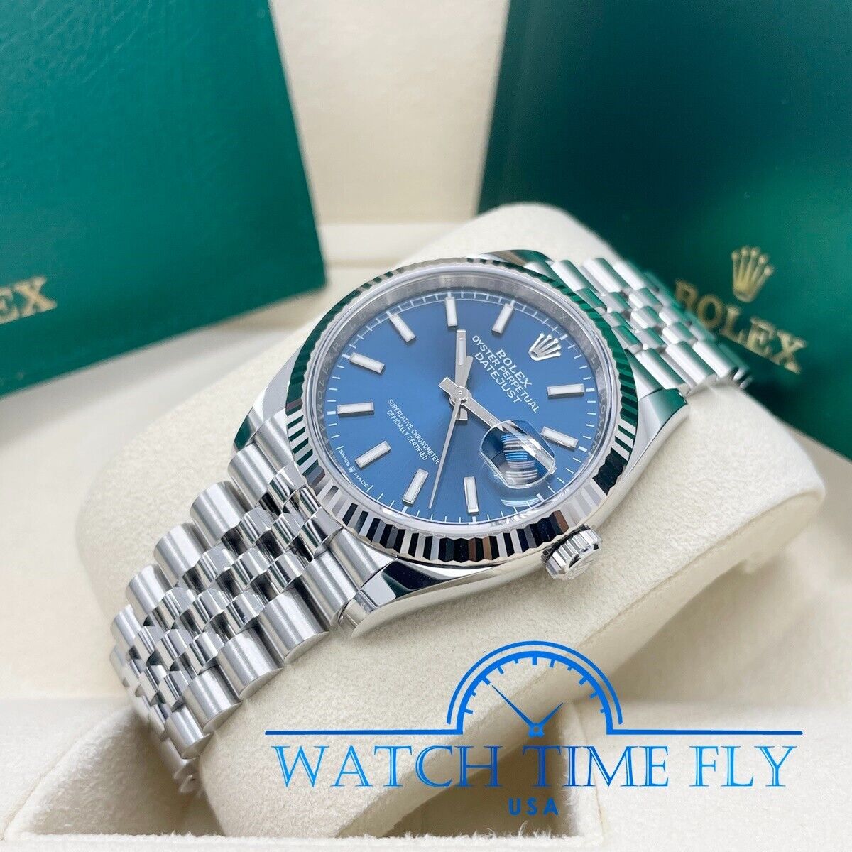 Rolex 126234 Stainless Steel Datejust 36mm Fluted Bezel Blue Rolex 126234 Stainless Steel Datejust 36mm Fluted Bezel Blue