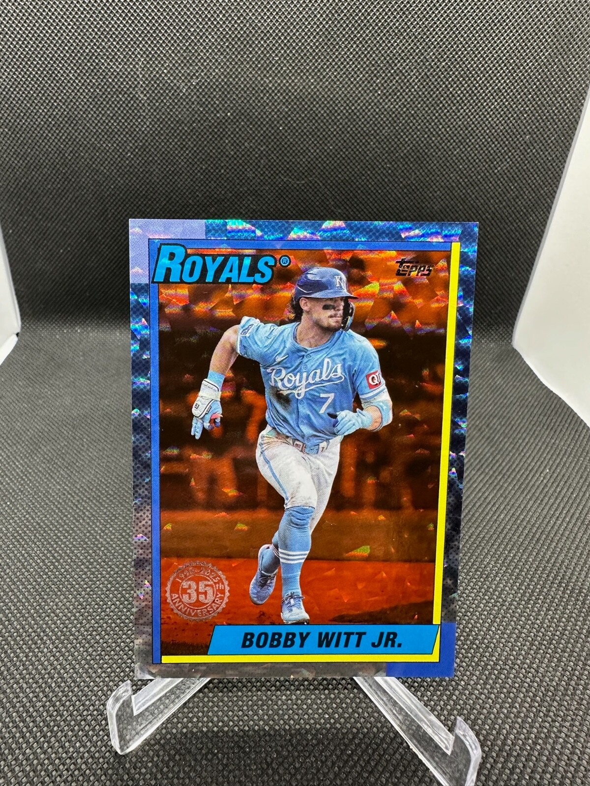 2025 Topps Series 1 1990 #T90-23 Bobby Witt Jr. Orange FOIL REFRACTOR L/25
