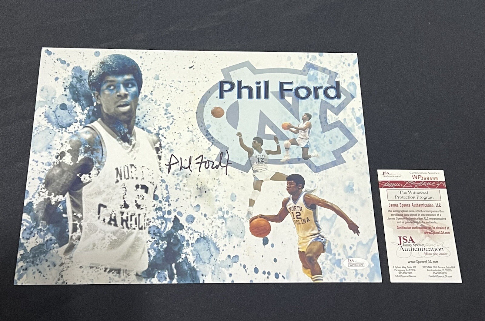 Phil Ford Autographed Signed North Carolina Tar Heels 11x14 Photo JSA 