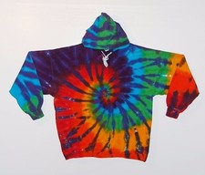 Adult TIE DYE Hoodie  Classic Rainbow Spiral  Pullover Sweatshirt  Small-5X