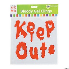 Halloween Bloody Keep Out Gel Stickers Cling Party Decor Teacher trick or treat