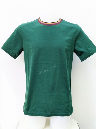 Paul Smith Men's T-shirt -BNWT Mainline Artist Stripe Tape Collar Green - 第 3/8 張圖片