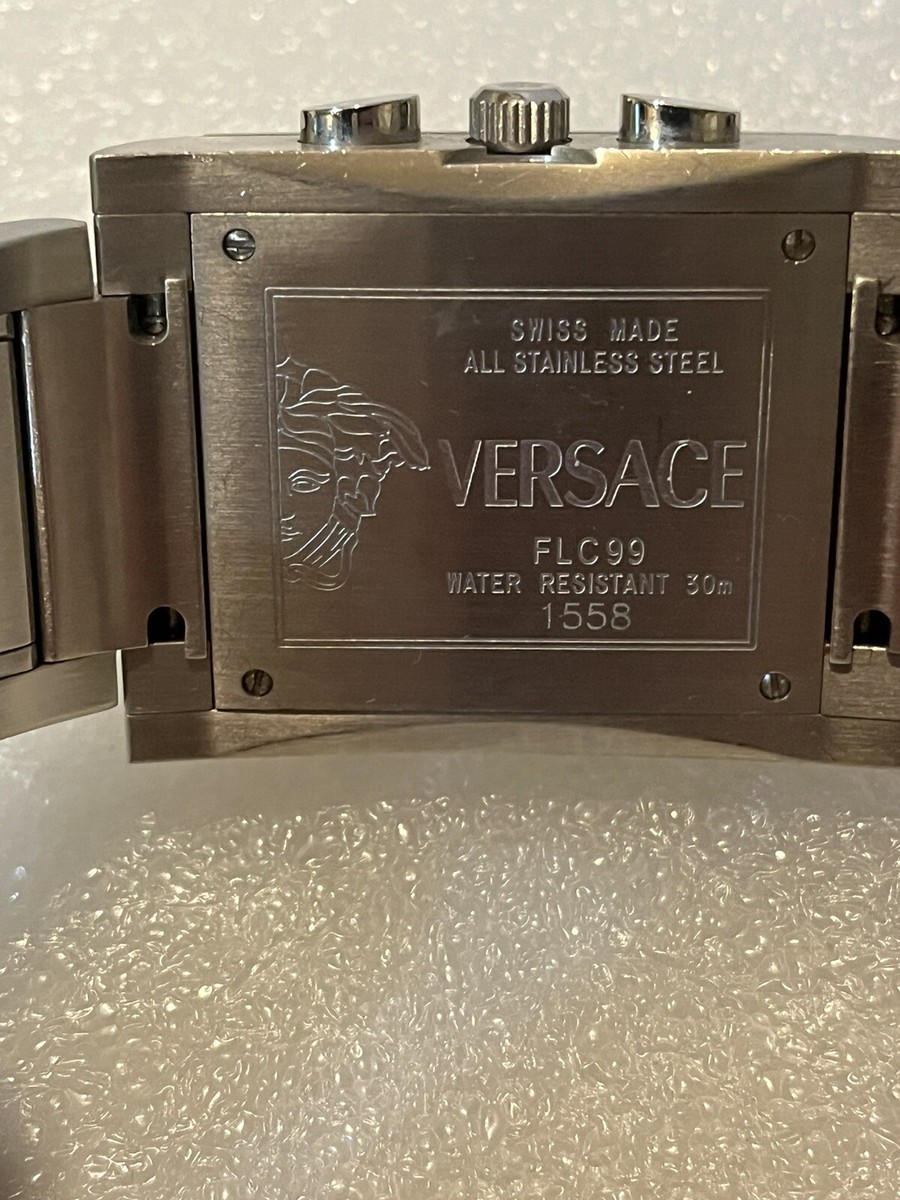 Versace FLC99 Swiss Chronograph with Rare SS Extra Wide Greek Key