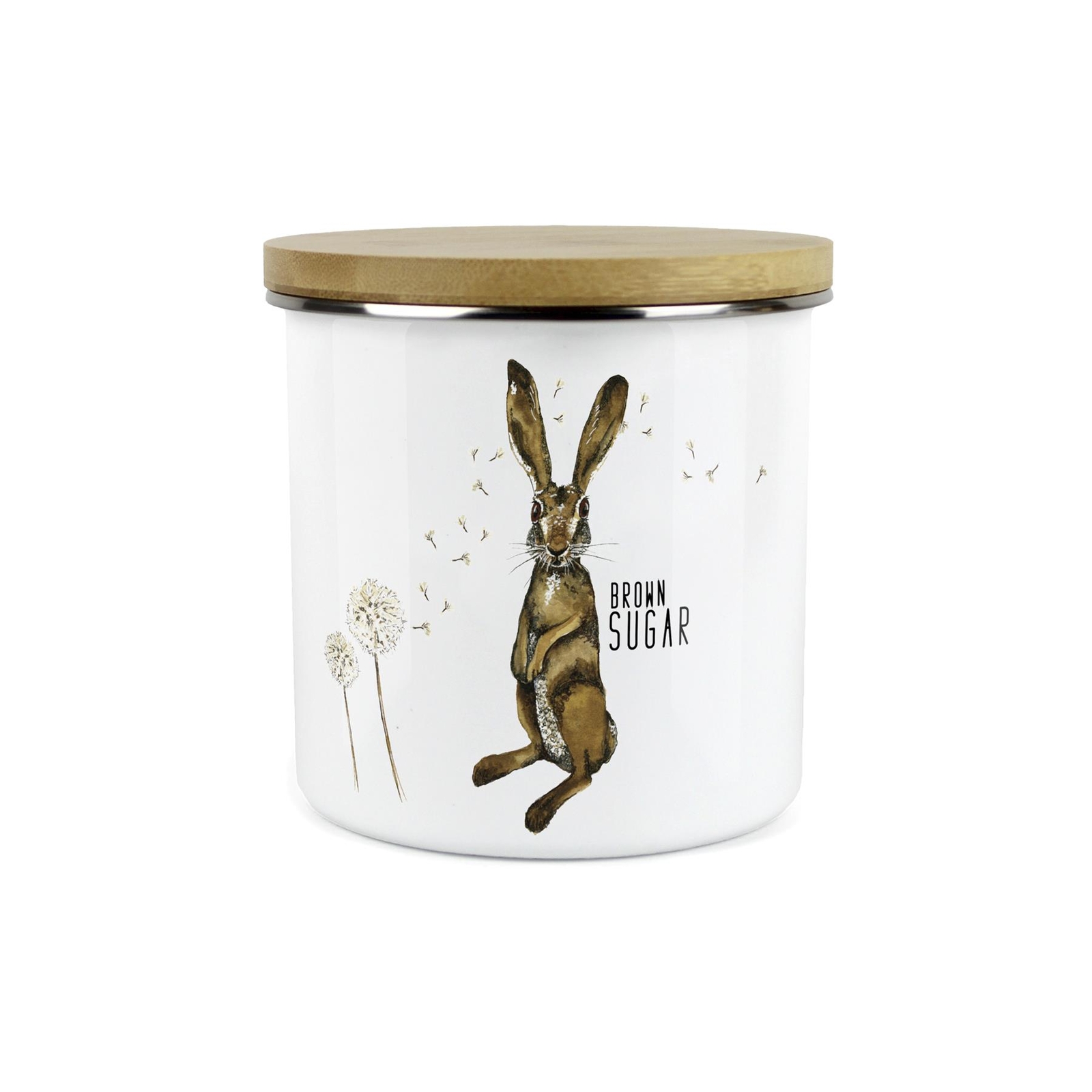 Hares & Dandelions Brown Sugar Storage Canister -Kitchen Drinks Enamel Container