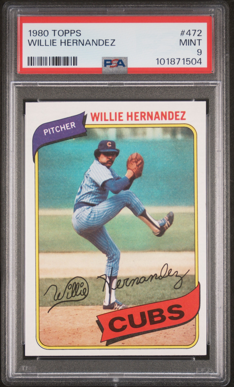 1980 TOPPS #472 WILLIE HERNANDEZ PSA 9