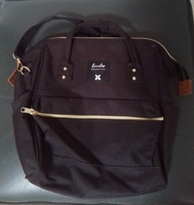 BASSLEY Black Tote Shoulder Bag Nappy Diaper Insulated Bottle Pockets