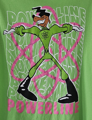 Disney A Goofy Movie Powerline Neon Grün Kurzarm T-Shirt M Retro Animated - Bild 3 von 6