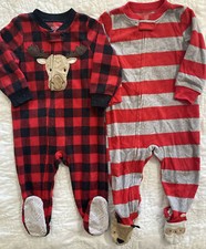 Lot of 2 - Footed Fleece Pajama Sleeper. 12 Months, Just one you by Carter's