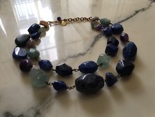Collier d’exception Philippe Ferrandis 2 rangs lapis , améthystes et autres pier