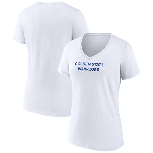Women's White Golden State Warriors Wordmark Home V-Neck T-Shirt
