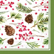 Boston International - Pinecone Pattern Cocktail Napkins - C017100