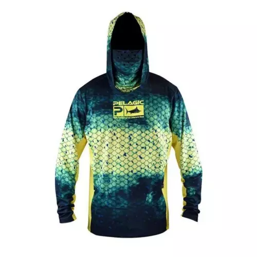 Ropa de pesca pelágica Upf 50+ máscara facial con capucha camisas de pesca para hombre al aire libre Su - Imagen 17 de 27