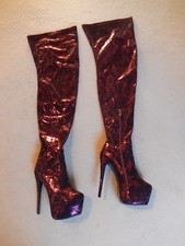 Luxury Faux Leather Crotch Stiefel lange Overknee Stiefel NEU Größe 43