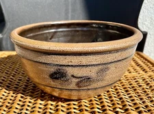 Rowe Pottery Works Cambridge Wisconsin Artisan Serving Bowl Salt Glaze 8½"