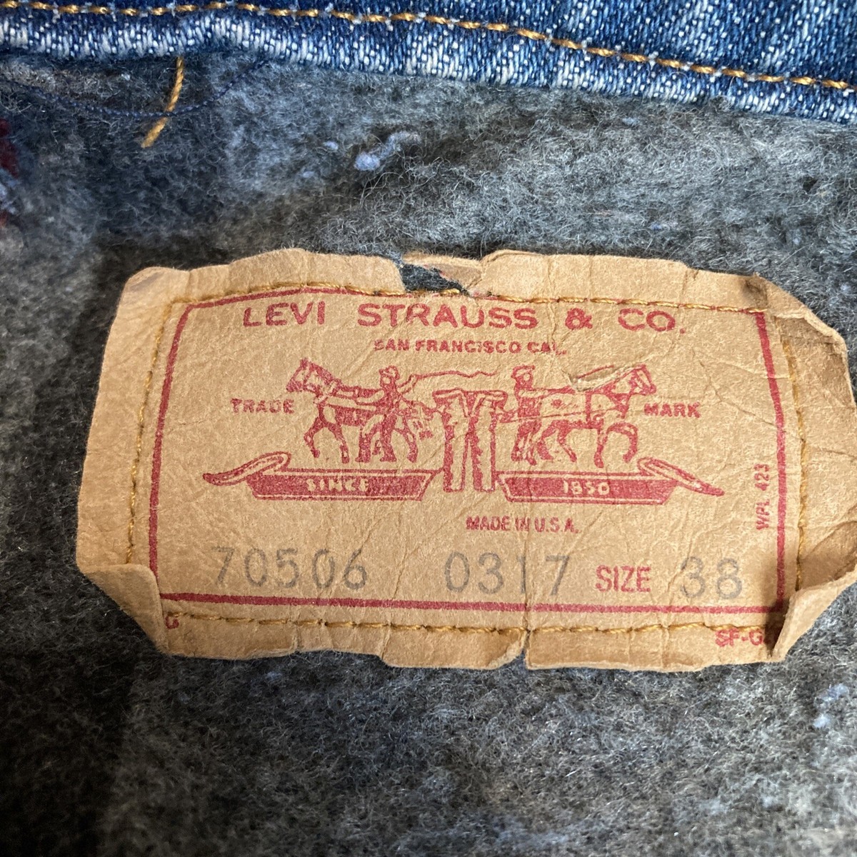 VTG Levis 70506 0317 80s Mens Denim Jean Blanket Lined VTG Levis 70506 0317 80s Mens Denim Jean Blanket Lined