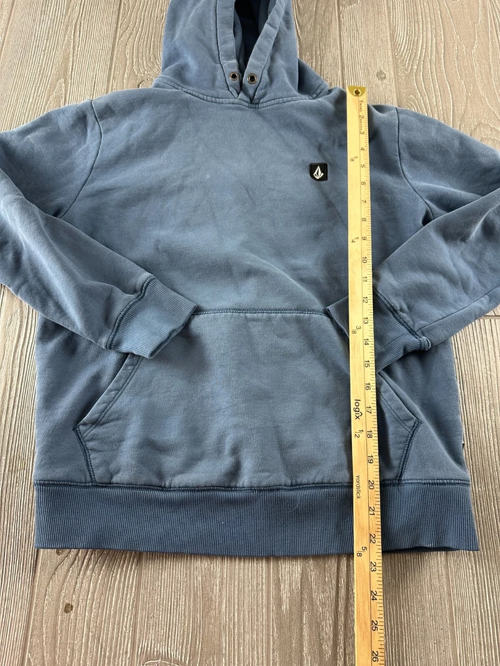 Sudadera con capucha Volcom para mujer talla pequeña bolsillo azul Foto 4 de 4