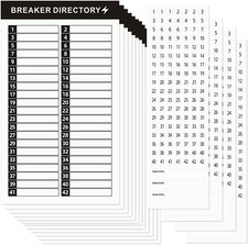 16 Sheets Breaker Panel Labels Electrical Box Sticker Numbers Breaker
