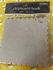 6" Blank Mini Chipboard Album 5 Page Ring Bound Scrapbook w/ Scalloped Edges NEW