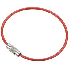 12 Pcs 6" Wire Keychain Cable, Chain Stainless Steel Key Ring, Red