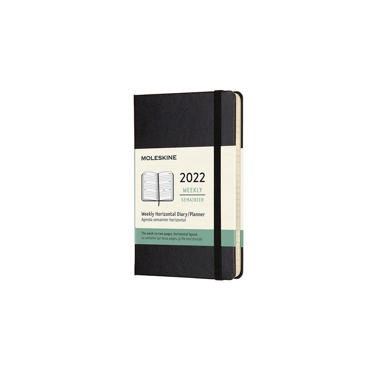 Moleskine Wochenkalender 2022, 12 Monate Wochenplaner horizontal, fester Einband