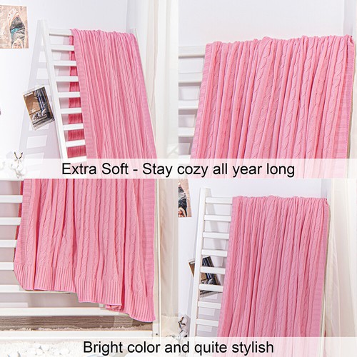 NTBAY 100% Cotton Blanket Weighted Warm Good Craftsmanship 14 Colors Throw Twin - Picture 23 of 108