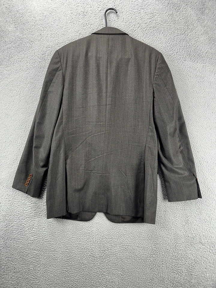 Canali Blazer Mens 54L Adesso Grey Stripe Wool Sport Coat J3 Clothing Italy Made - Image 3 of 4