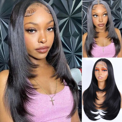 1b Straight Synthetic Lace Front Wig 24\