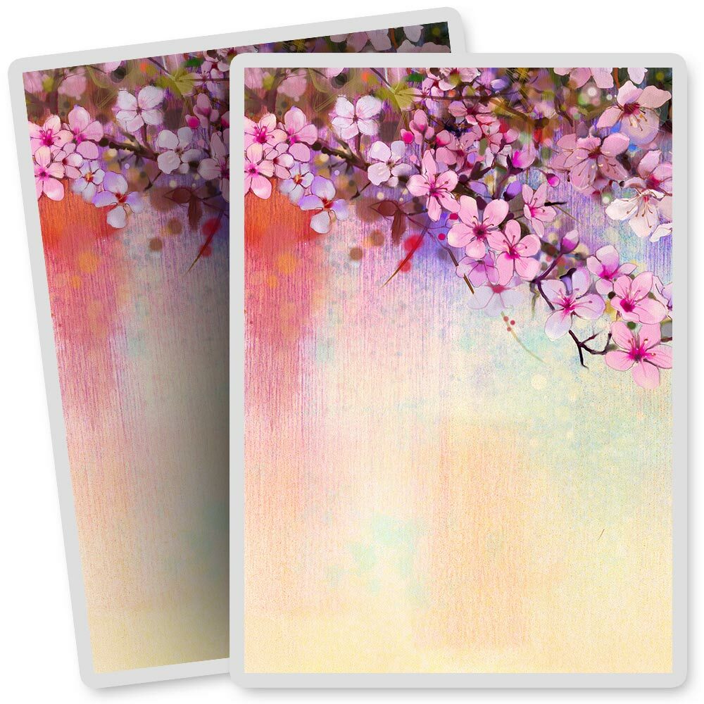 2 x Vinyl Stickers 7x10cm - Cherry Blossom Painting Art Japan