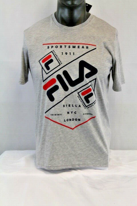 FILA S S OLAVO T SHIRT GRAFICA BLU GRIGIO ROSSO LM913372