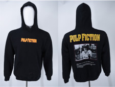 Pulp Fiction Miramax Official Double Sided Black Hoodie Mens Medium