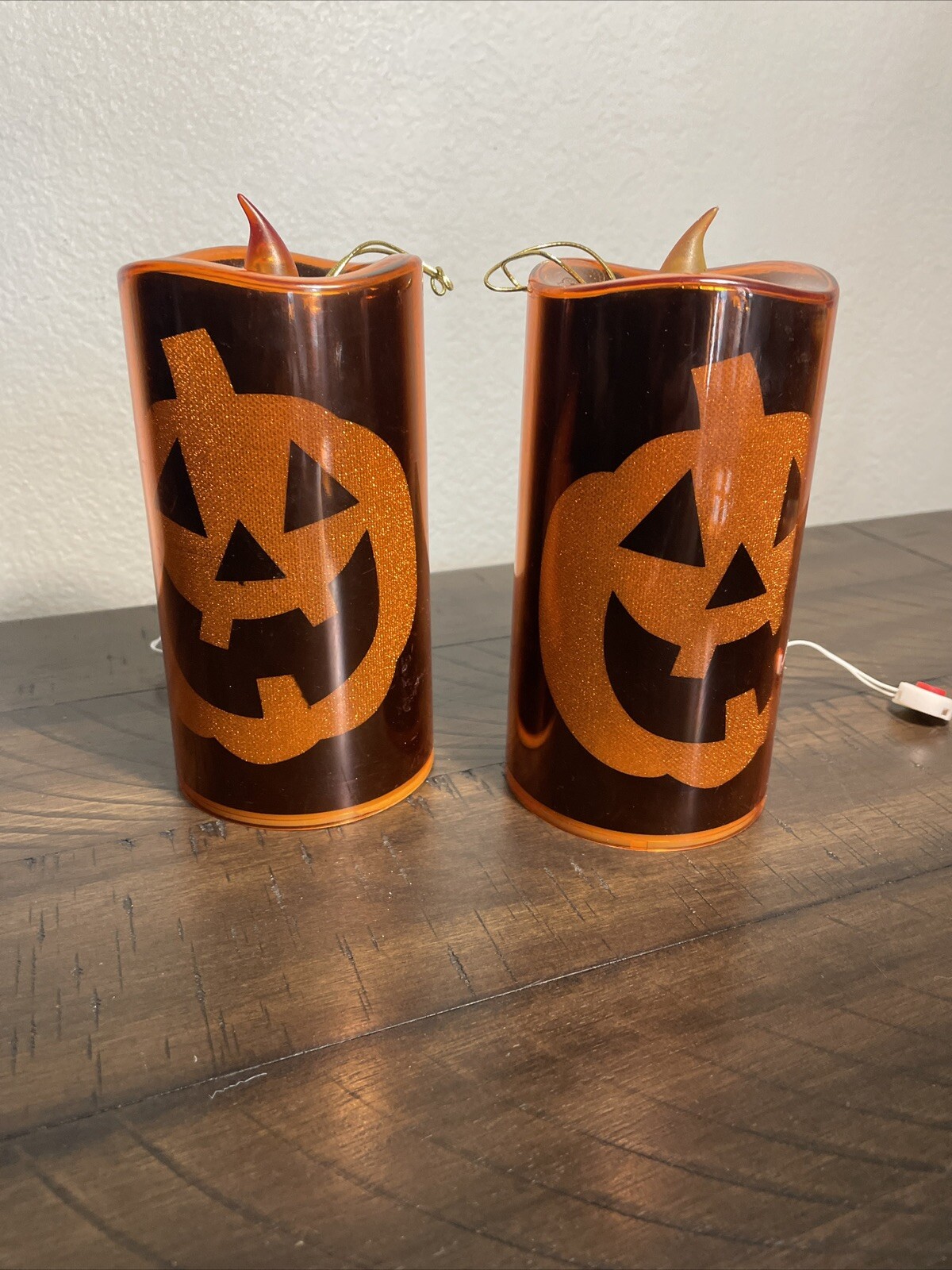 Pumpkin Flameless LED Flickering Candles - 3 AA Batteries Not Included-image