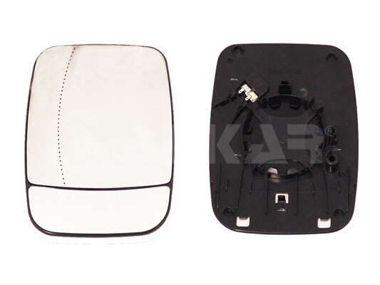 Left ALKAR 6451645 Mirror Glass, outside mirror for FIAT,NISSAN,OPEL,RENAULT,VAU