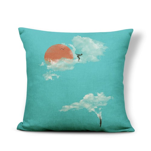 Abstract Cushion Cover Pillow Case Bat People Octopus Dinosaur Deer Cover Rocket - Picture 17 of 37