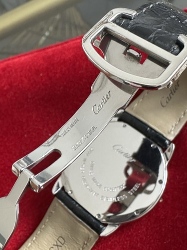 Cartier Ronde Solo 36mm Stainless Steel & Black Leather Watch: Ref 2934. Tank - Picture 19 of 19