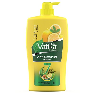 Dabur Vatika Lemon Anti-Dandruff Hair Shampoo Reduces Dandruff Cleansing