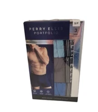 Perry Ellis Portfolio 3 Pack Men's Boxer Briefs Small Cotton Stretch Underwear