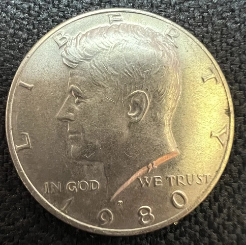 1 - 1980P Uncirculated John F Kennedy Half Dollar Free Ship KM202B