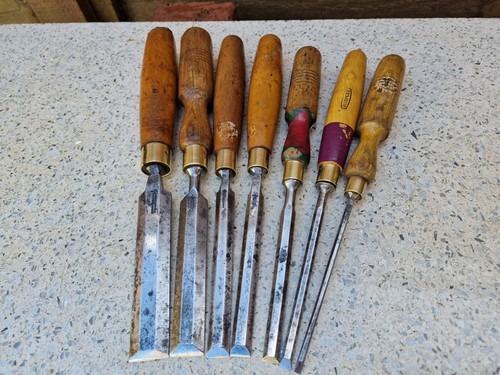 Vintage Job Lot Marples Chisels x 7 - Picture 2 of 12