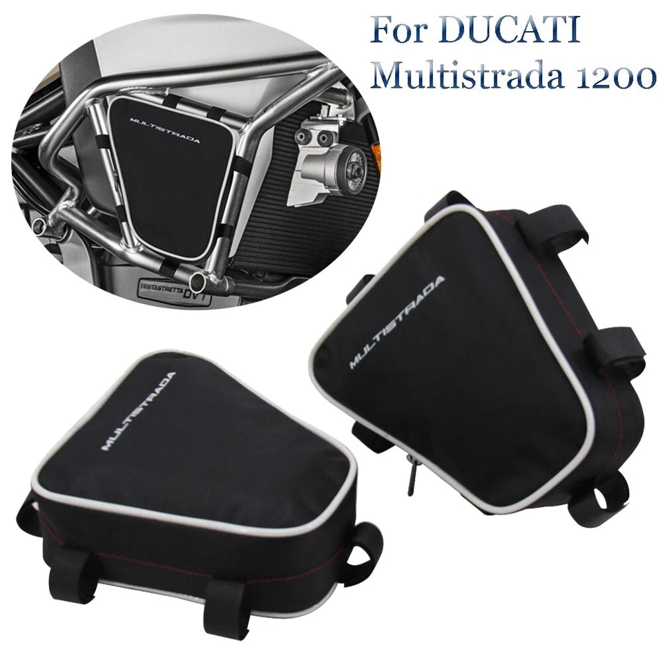 Para Ducati Multistrada 1200 Cuadro Barra de Choque Impermeable Alforjas Bolsa de Almacenamiento Foto 2 de 4