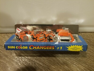 Vintage 1988 Sun Color Changers #1 Micro Machines Tractors Construction Trucks