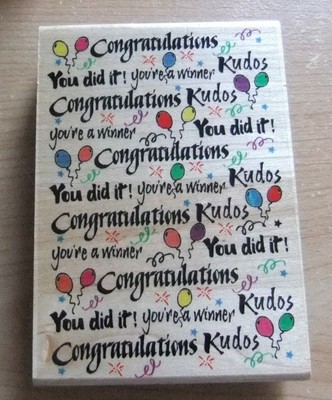 Inkadinkado 6435 Q Congratulations You Re A Winner You Did It Kudos J5 Ebay