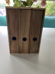 doTERRA Acacia Wood Storage Case 3 Drawers Holds 36 Essential Oil Bottles