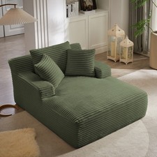 Oversized Boneless Chaise Lounge Sofa Bed Reading Chair Corduroy Cloud Couch