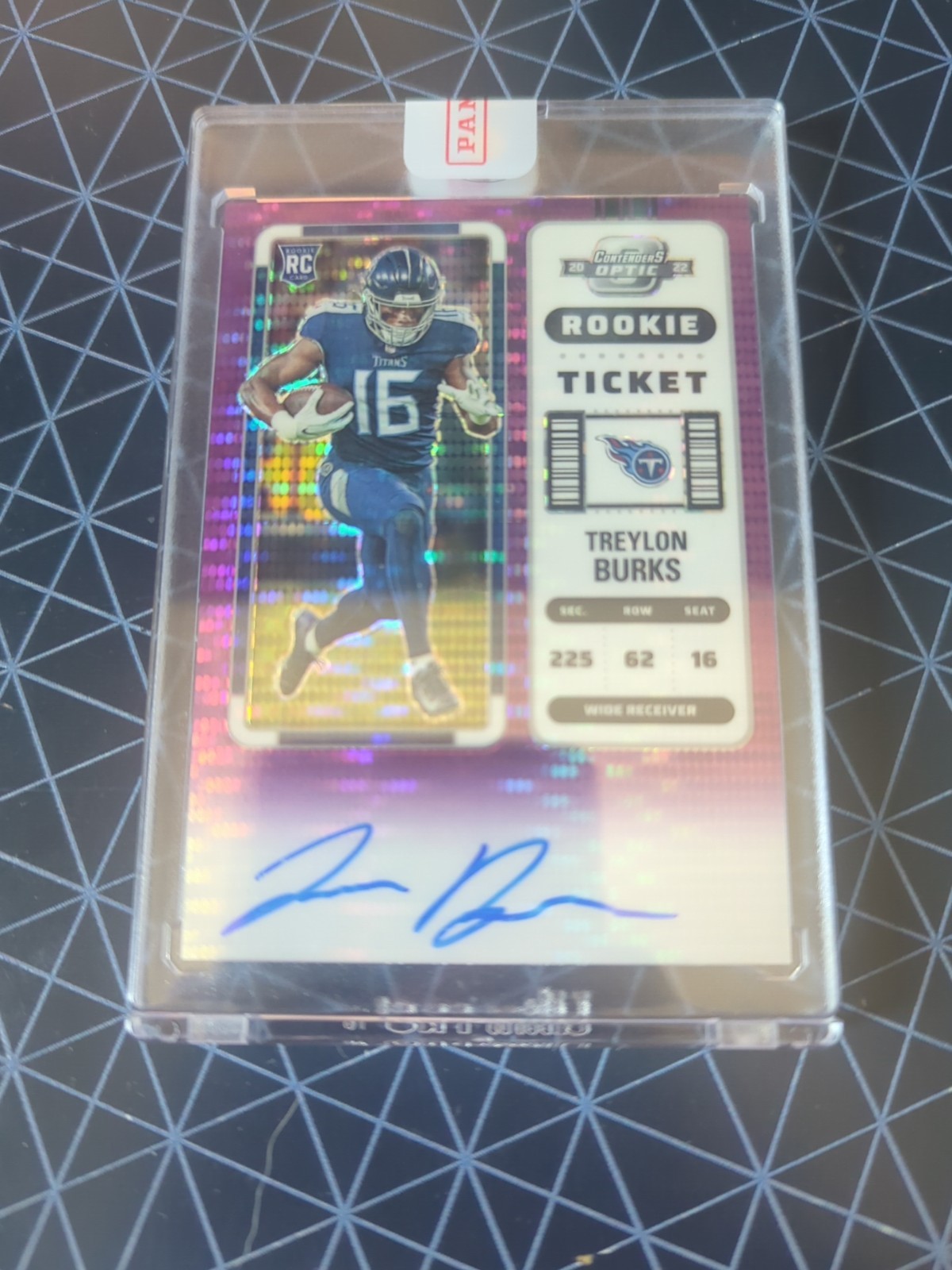2022 Panini Contenders Optic Autographs Treylon Burks #137 Purple Pulsar 01/21