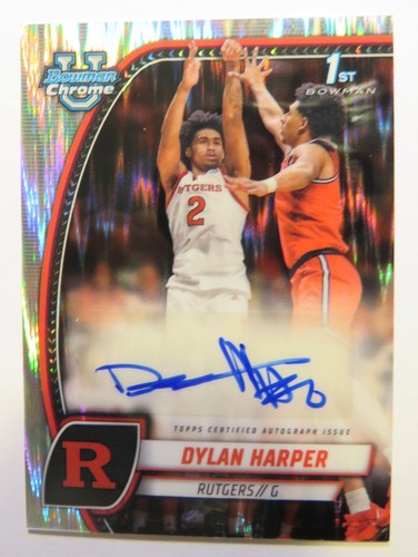 2024-25 Bowman U Chrome Dylan Harper 1° autografo rifrattore stealth #22 - Foto 1 di 6