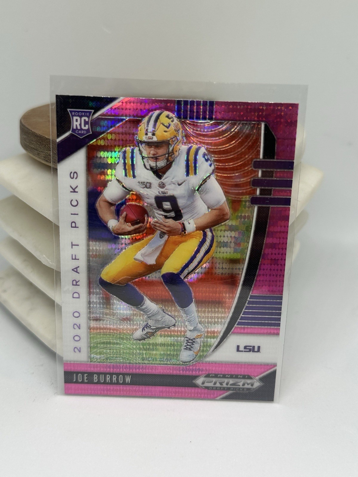 2020 PRIZM DP #105 JOE BURROW PINK PULSAR PRIZM ROOKIE RC, LSU, BENGALS