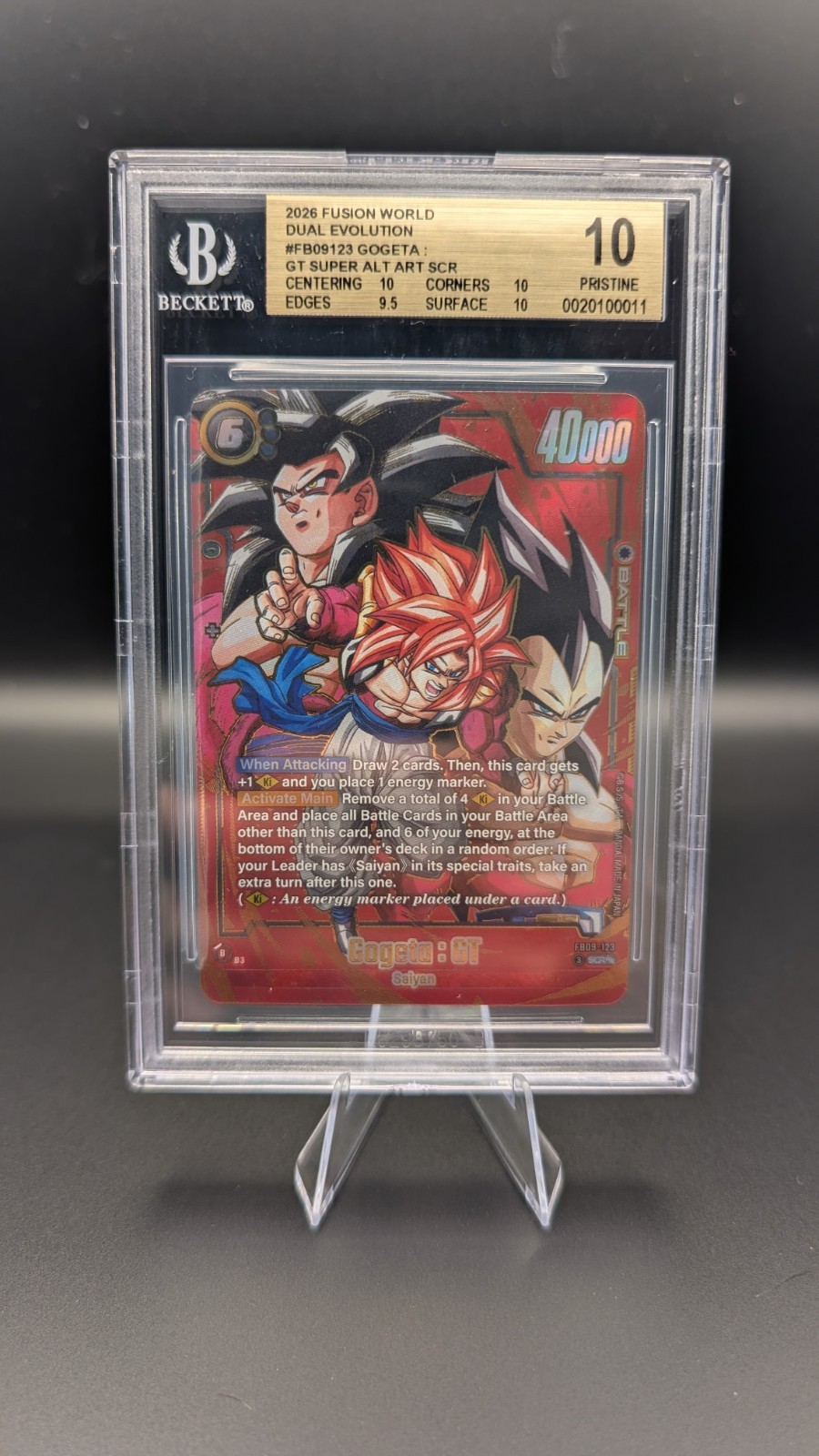 FB09-123 Gogeta : GT Super Alternate Art BGS 10 PRISTINE